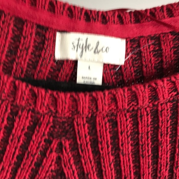 Style & Co Red Ribbed Cozy Sweater - Picture 7 of 8